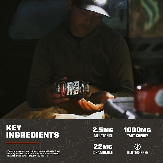 MTN OPS Slumber Gummies Sleep Aid, 120 Melatonin Gummies with Chamomile & Tart Cherry, Mixed Berry Flavor & Naturally Gluten Free