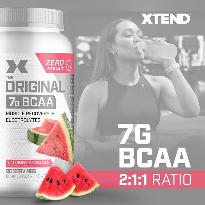 Original BCAA Powder 7g BCAA and 2.5g L-Glutamine, Sugar Free Post Workout Muscle Recovery Drink with Amino Acids for Men & Women, 90 Servings
