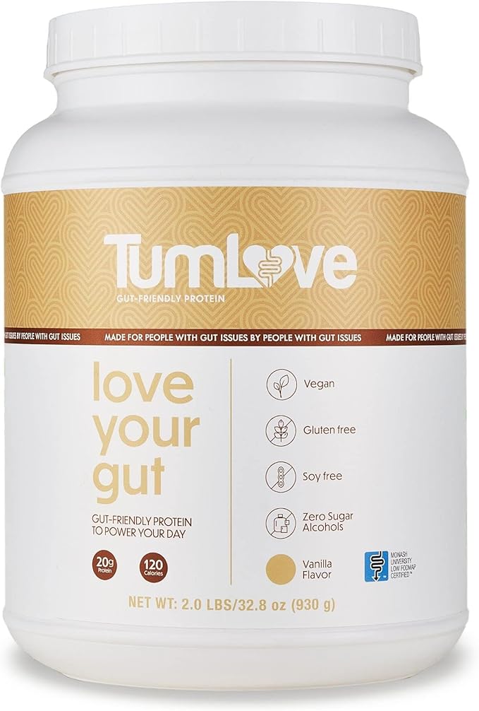 Vegan Protein Powder - Low FODMAP Certified, Gluten-Free, Dairy-Free, Soy-Free, 100% Gut-Friendly & Non-Bloating, Vanilla (25 Servings)