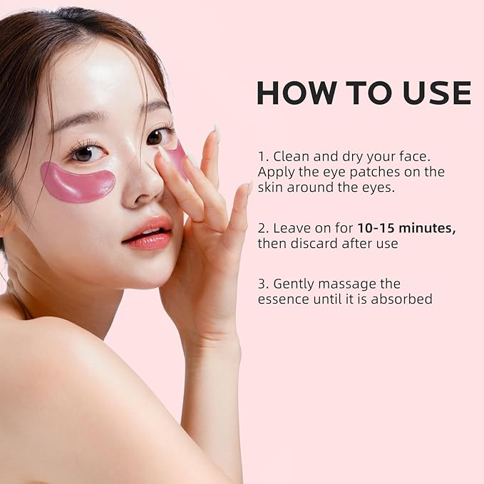 Dr. Pure Under Eye Patches for Puffiness: Caffeine Eye Mask for Dark Circles and Puffy Eyes with Niacinamide Hyaluronic Acid - Smooth Wrinkles Reduce Eye Bags Undereye Gel Pad (50 Pairs)