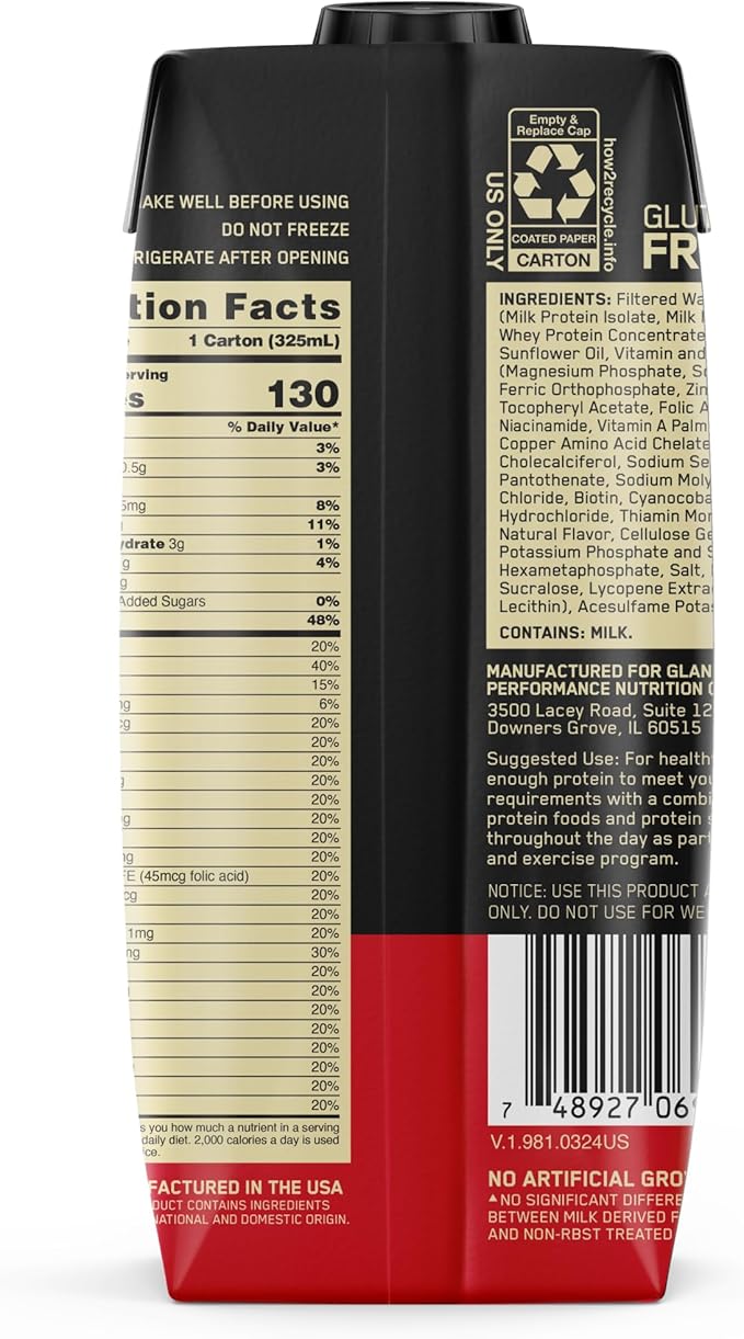 Optimum Nutrition Gold Standard Protein Shake, 24g Protein, Ready to Drink Protein Drinks, Strawberry, 11 Fl Oz, 12 Count (Pack of 1) (Packaging May Vary)