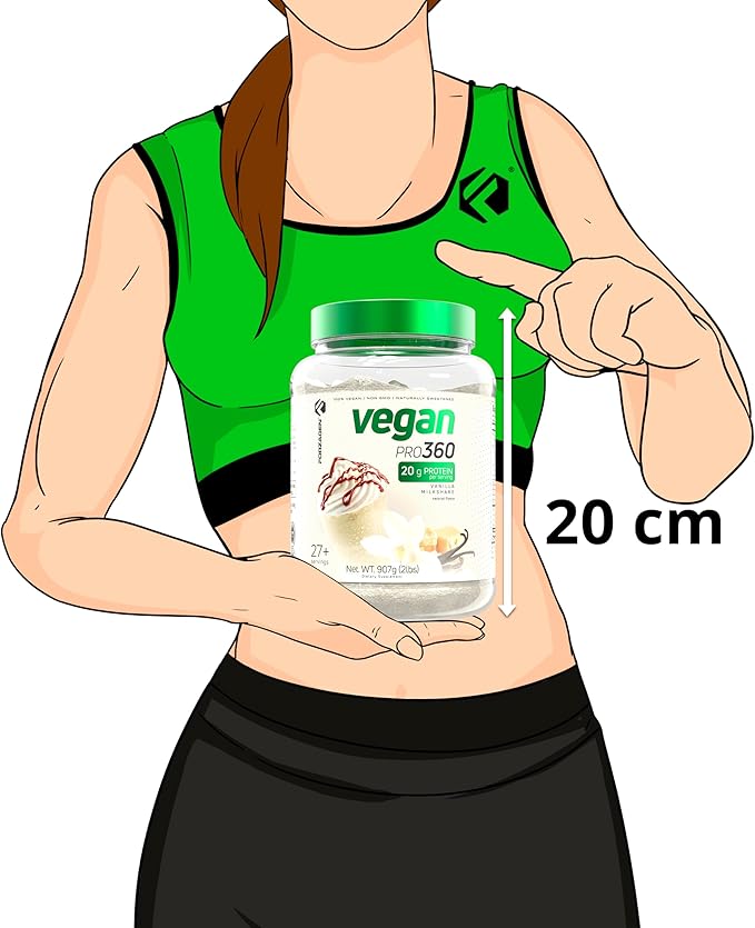 Forzagen Vegan Protein 360 2 Lbs 27 Servings, Plant Based Protein Extracted from Quinoa, Brown Rice and Pea Isolate Protein, Dairy, Soy and Gluten Free, Nom GMO (Vanilla Milkshake)