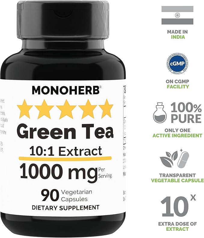 Green Tea Extract 1000 mg - 90 Vegetarian Capsules