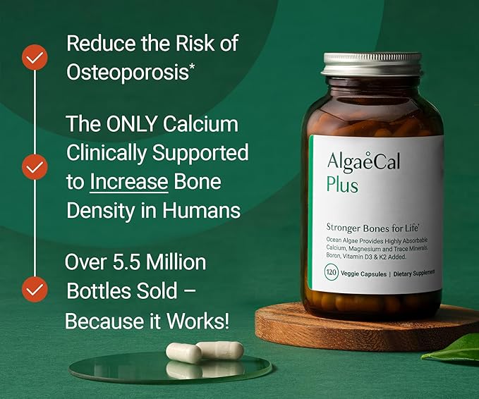 AlgaeCal Bundle - All Natural Calcium Supplement VIT D3 & K2, Magnesium, Boron and Trace Minerals & Triple Power Omega-3 Fish Oil Natural Liquid Emulsion with EPA DHA Curcumin, Astaxanthin