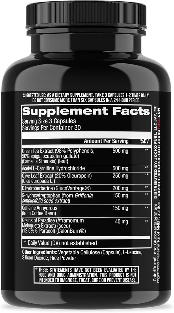 Jocko Fuel Burner for Men & Women - Healthy Weight Support Supplement, Helps Regulate Appetite, & Metabolism Booster - Supports Healthy Metabolism & Increased Thermogenesis 90 Count (30 Day Supply)