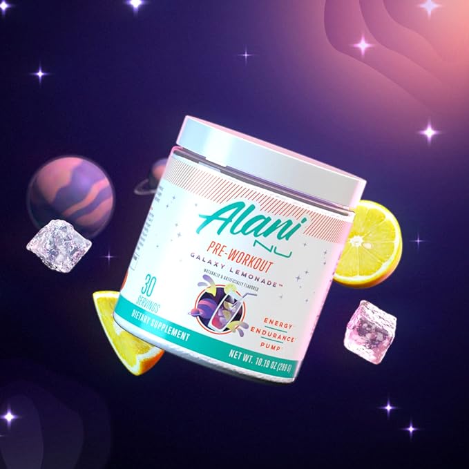 Alani Nu Pre Workout Powder Galatic Lemonade, Amino Energy Boost, Endurance Supplement, Sugar Free, 200mg Caffeine, L-Theanine, Beta-Alanine, Citrulline, 30 Servings