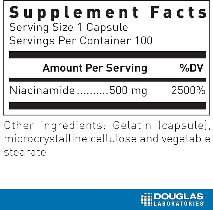 Douglas Laboratories Niacinamide | Vitamin B3 to Support Cardiovascular Health | 100 Capsules