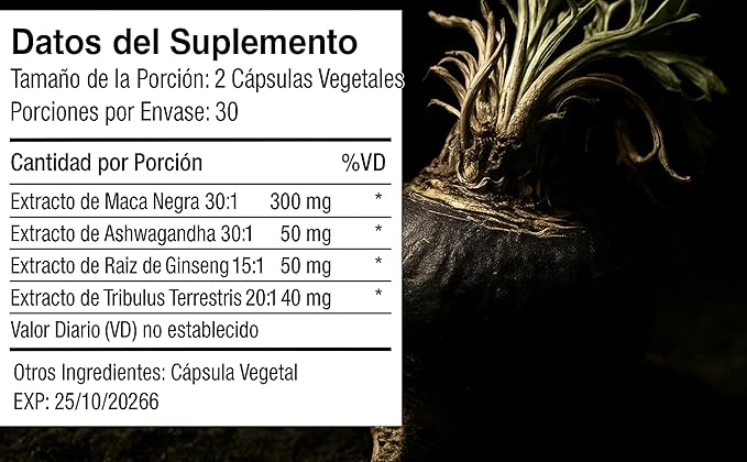 LUAL 30,000mg 30x Strength Organic Black Maca Root with Ashwagandha - Highest Potency Black Maca Root Capsules for Men - 100% Pure Maca Peruana Powder Organic, Gelatinized, Non-GMO - 60 Pills