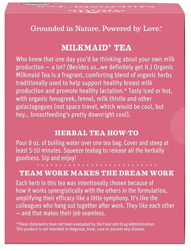 Earth Mama Organic Milkmaid® Tea | Lactation Support Herbal Tea Bags for Breastfeeding, Decaf Lactation Supplement for Increased Breast Milk Production, With Milk Thistle & Fenugreek (16-Count, 2PK)