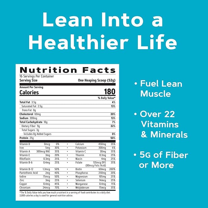 GNC Lean Shake 25 Meal Replacement Powder, Weight Management, With 25g Protein and High Fiber, Keto, Chocolate Peanut Butter, 16 Servings