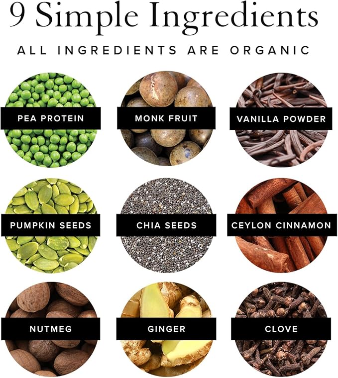 Truvani Vegan Pea Protein Powder | Pumpkin Spice | 20g Organic Plant Based Protein | 10 Servings | Keto | Gluten & Dairy Free | Low Carb | No Added Sugar