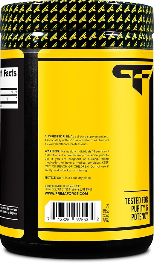 Primaforce D-Aspartic Acid 300 Grams (100 Servings), Unflavored, Vegetarian, Non-GMO