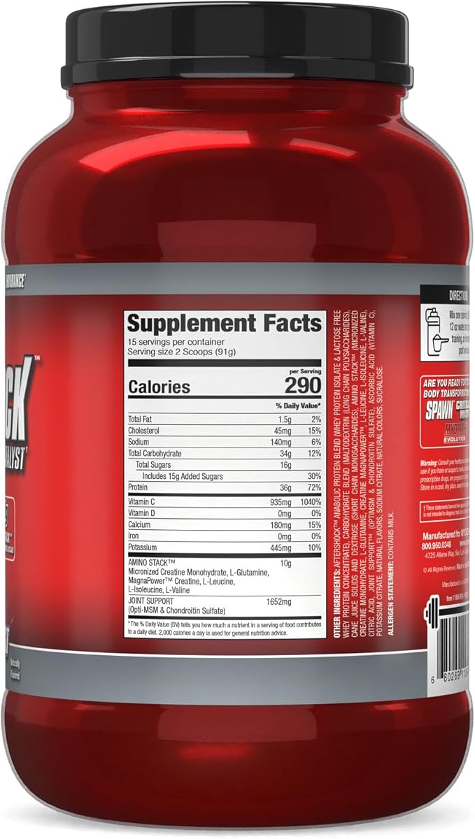 MYOGENIX Aftershock Post Workout, Muscle Growth Whey Protein Powder | Wildberry Blast 3 LBS