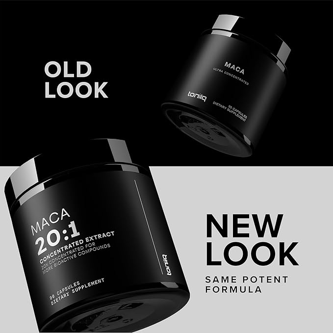 Maca Root - Ultra High Potency 20:1 Extract - Black, Red and Yellow Maca Complex - Single Origin, Wildcrafted & Highly Concentrated - Third-Party Lab Tested - 90 Capsules