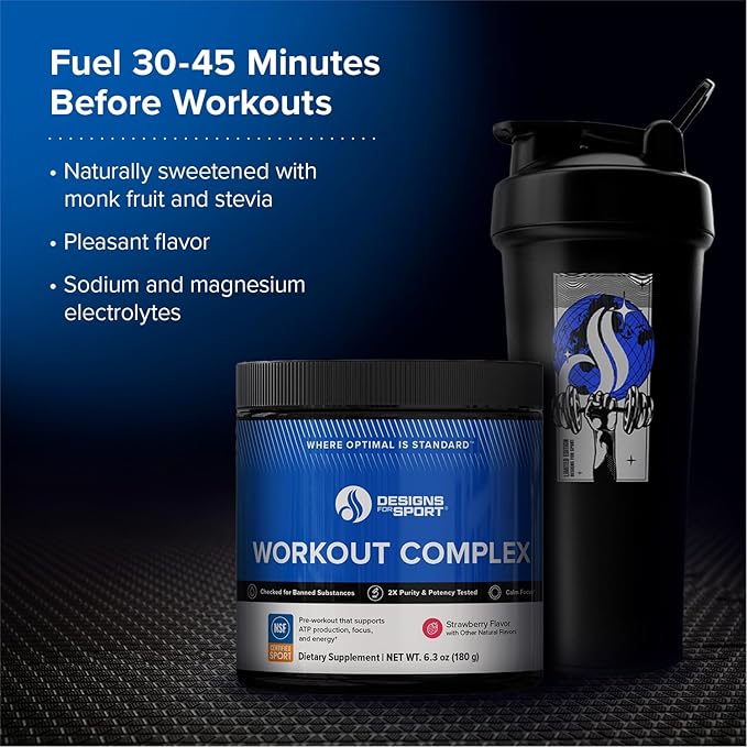 Workout Complex - NSF Certified for Sport Pre Workout Powder - L-tyrosine, Acetyl L-Carnitine, Creatine & Caffeine to Support Workout Recovery, Energy and Focus (6.3 oz)