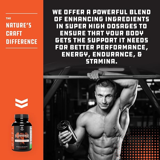 Testosterone Supplement for Men - Testosterone Booster for Men with Horny Goat Weed, Maca Root, Tongkat Ali & Tribulus Terrestris - Energy Support, Performance Enhancer, Muscles Building - 60 Capsules