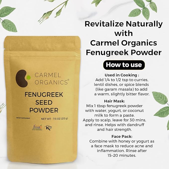 Fenugreek Seed Powder – 7.5 Ounce | Pure & Natural | Non-GMO | Perfect for Cooking, Herbal Remedies & Beauty Care, No Added Preservatives, Indian Origin Fenugreek