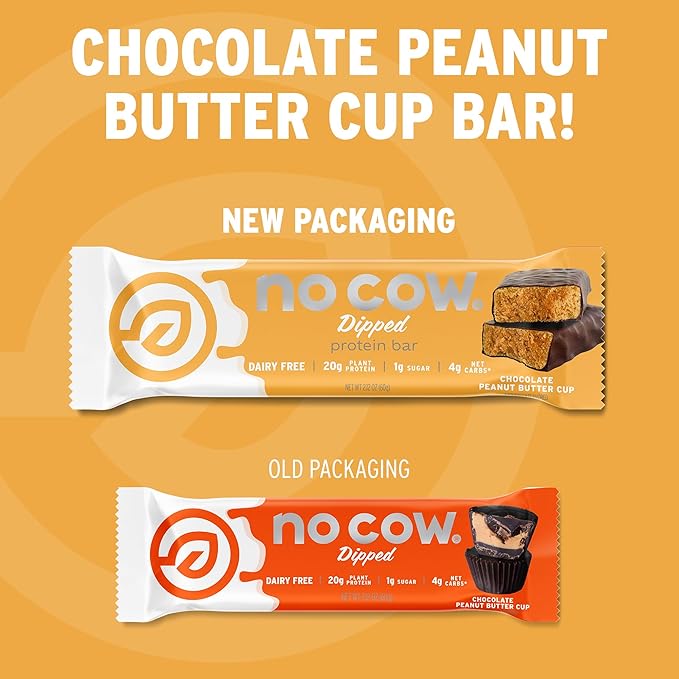 No Cow High Protein Bars, Peanut Butter Lovers Variety Pack - Healthy Snacks, 20g Vegan Protein, High Fiber, Low Sugar, Keto Friendly, Dairy & Gluten Free (12 Count)