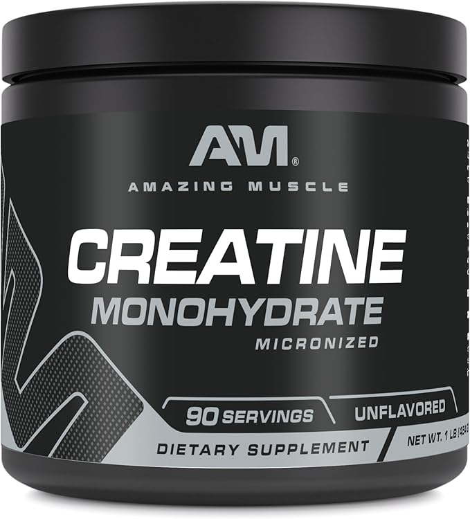 Micronized Creatine Monohydrate | 90 Servings | 5000 Mg per Serving | 1 Lb (454 Grams) | Ideal Pre & Post Workout Supplement | Unflavored (1 Pack)