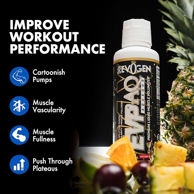 Evogen EVP AQ - Liquid Glycerol Muscle Volumizer | Pre Workout for Pumps, Vascularity, & Hydration | Premium Preworkout for Men & Women | Victory Punch | 16 fl oz