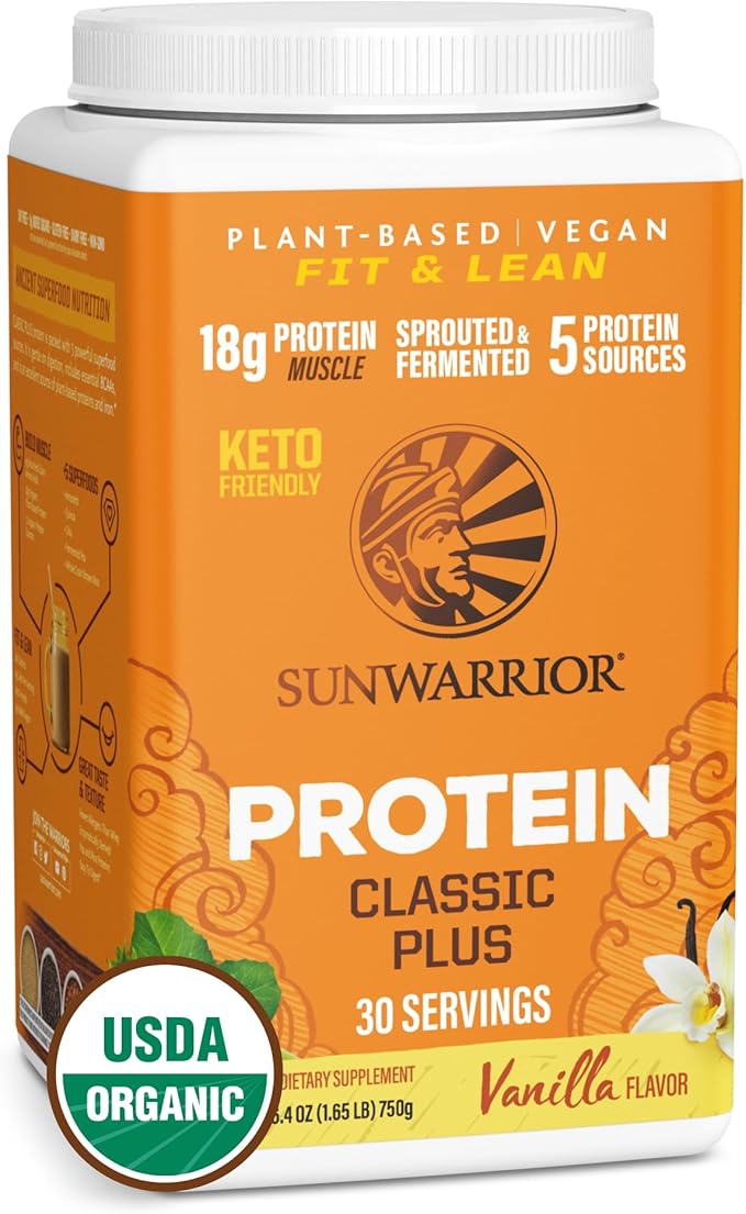 Clean Vegan Protein Powder Vanilla | Organic Protein Powder Plant Based Formula with 5 Superfood Blend Sprouted & Fermented | Non-GMO Low Carb Soy Dairy & Gluten Free (Vanilla, 30 Servings)