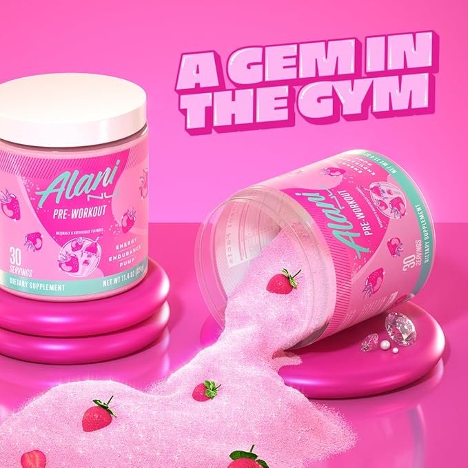 Alani Nu Pre Workout Powder Pink Slush, Amino Energy Boost, Endurance Supplement, Sugar Free, 200mg Caffeine, L-Theanine, Beta-Alanine, Citrulline, 30 Servings