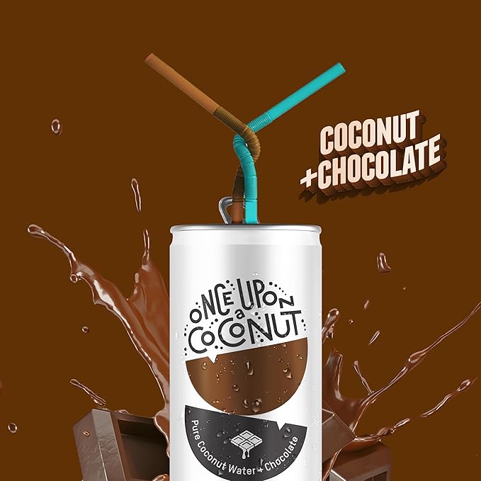 Once Upon a Coconut Chocolate Coconut Water - Low-Calorie, All-Natural Drink with Electrolytes - Non-GMO, Gluten-Free - Pack of 12 Cans (each 10.8 fl oz)