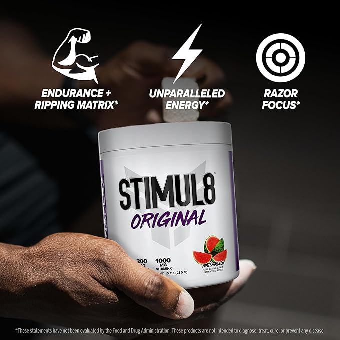 FINAFLEX STIMUL8 Original Pre-Workout, Watermelon - Energy, Strength & Endurance for Men & Women - with Caffeine, Beta-Alanine & Vitamin C - 35 Servings