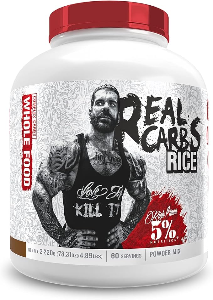 5% Nutrition Rich Piana Real Carbs Rice with Real Food Complex Carbohydrates, Long-Lasting Low Glycemic Energy for Pre-Workout/Post-Workout Recovery Meal, 3.5 lb, 40 Servings (Cocoa Heaven)