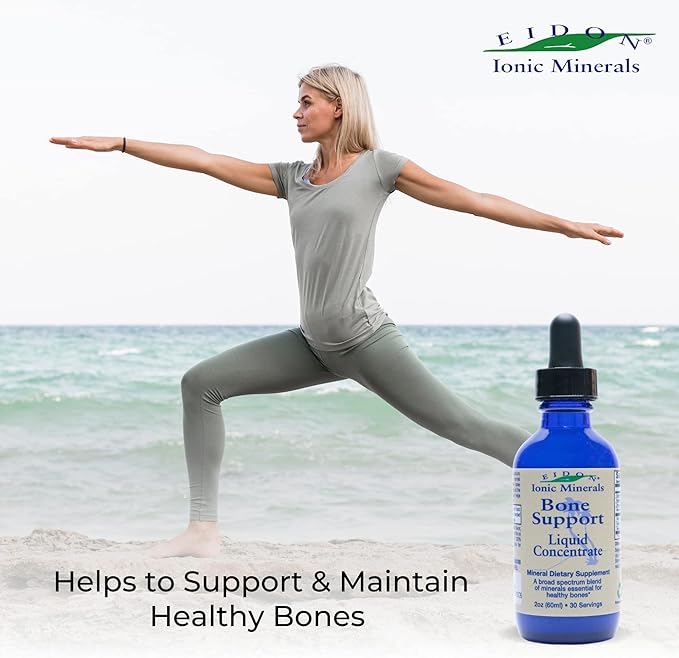 Eidon Ionic Minerals Bone Support Liquid Supplement - Ionic Trace Mineral Drops to add to Water for Bone Health, Calcium, Magnesium, Zinc, Manganese, Silica, Sulfur, Boron, Bioavailable - 2 oz
