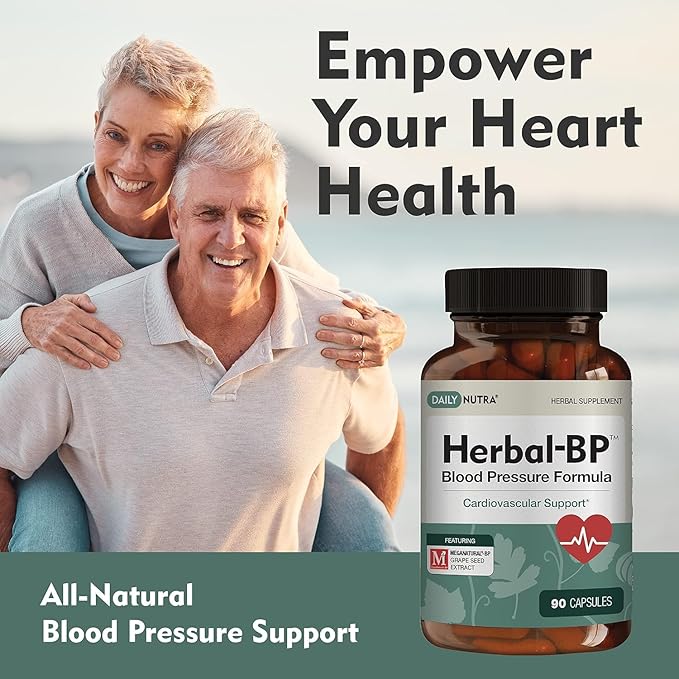 Herbal-BP Natural Blood Pressure Supplement - Supports Circulatory Health | Featuring Grape Seed Extract, Garlic, Hawthorn, Olive Leaf & Ashwagandha for Long-Term Support (3-Pack)