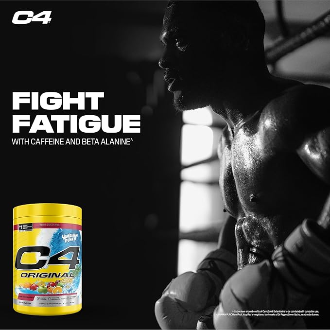 C4 Original Pre Workout – Hawaiian Punch - Pre-Workout for Endurance, Focus & Performance with 200mg Caffeine, Beta-Alanine, Creatine Nitrate, L-Arginine & PeptiPump – Sugar Free, 50 Servings