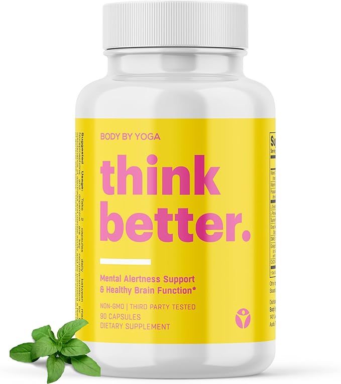 Think Better - Caffeine Free Brain Fog Supplements for Women and Men | Brain Vitamin for Memory and Focus | Natural Nootropics Focus Supplement for Focus, Energy, and Clarity