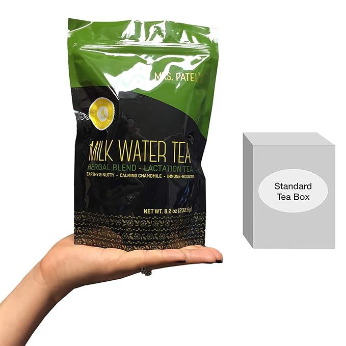Mrs. Patel's Lactation Tea, Herbal Blend, Mild & Soothing, For Breastfeeding and Pumping Moms, Drink Iced or Hot, Loose Leaf, Caffeine Free, Gluten Free, Dairy Free, Fenugreek Free (1 Pouch)