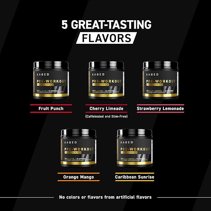 Kaged Pre Workout Powder Pre-Workout Elite for Men & Women, High Stimulant for Energy, Focus, Pumps, L-Citrulline, Beta Alanine, Creatine & 388mg of Organic Caffeine, Orange Mango