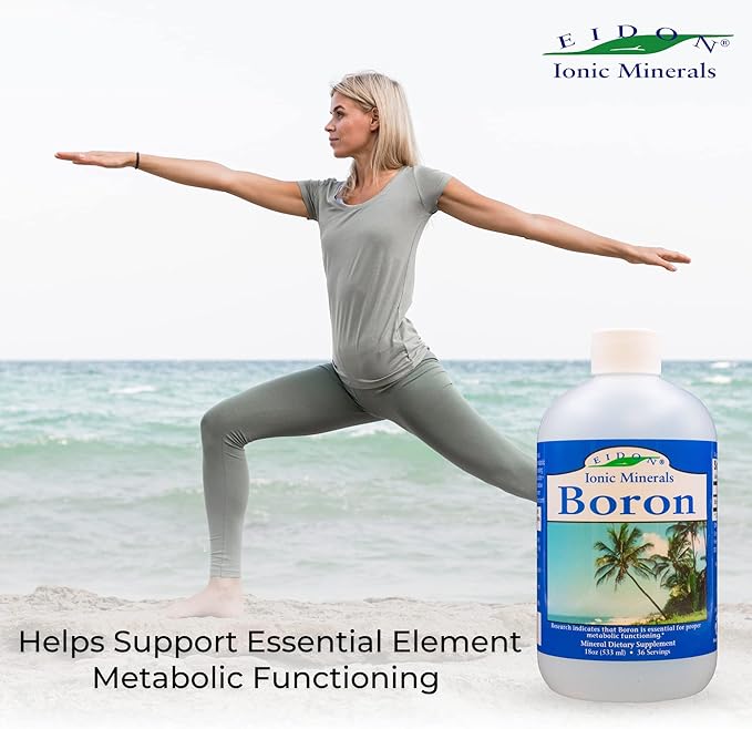 Eidon Ionic Minerals Liquid Boron Drops - Ionic Mineral Boron Supplement, Essential Element to Support Brain and Bone Health, Bioavailable, No Preservatives or Additives - 18 oz