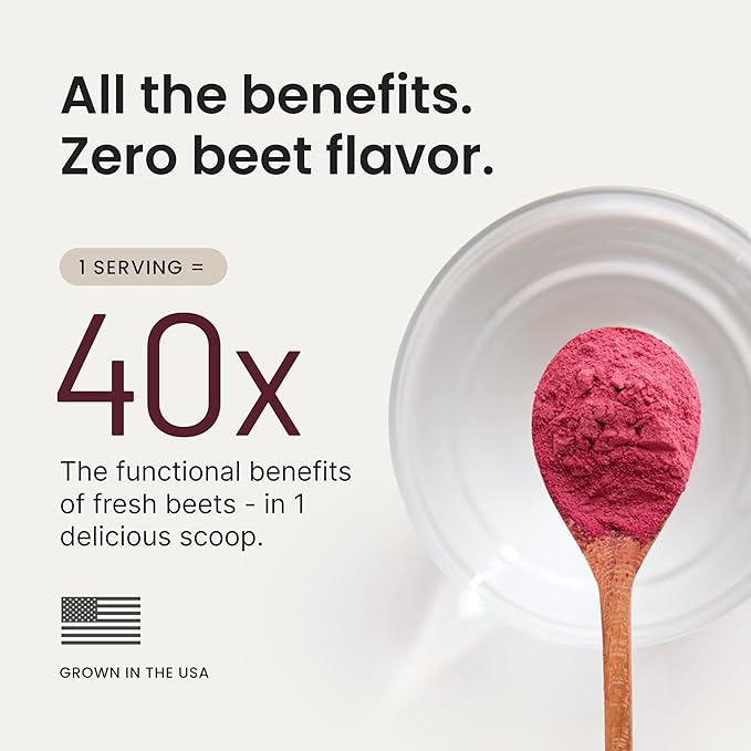 HumanN SuperBeets Beet Root Powder - Non-GMO Beetroot Superfood - Nitric Oxide Supplement for Heart Health, Circulation & Blood Pressure Support - Black Cherry, 60 Servings