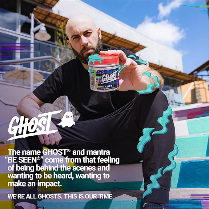 GHOST Gamer: Energy and Focus Support Formula - 40 Servings, Peach - Nootropics & Natural Caffeine for Attention, Accuracy & Reaction Time - Vegan, Gluten-Free