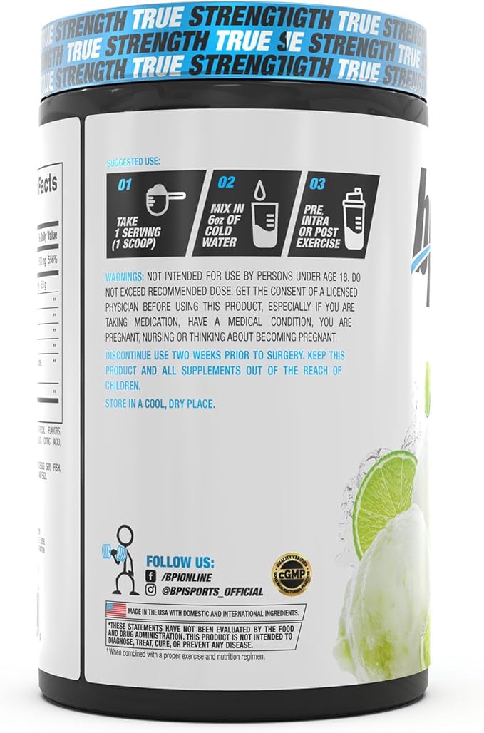 BPI Sports L Glutamine Powder – Best Glutamine Supplement for Recovery, Gut Health & Immune Support – Lime Sherbet Flavor – 6 Advanced Glutamine Types + Vitamin C – 50 Servings