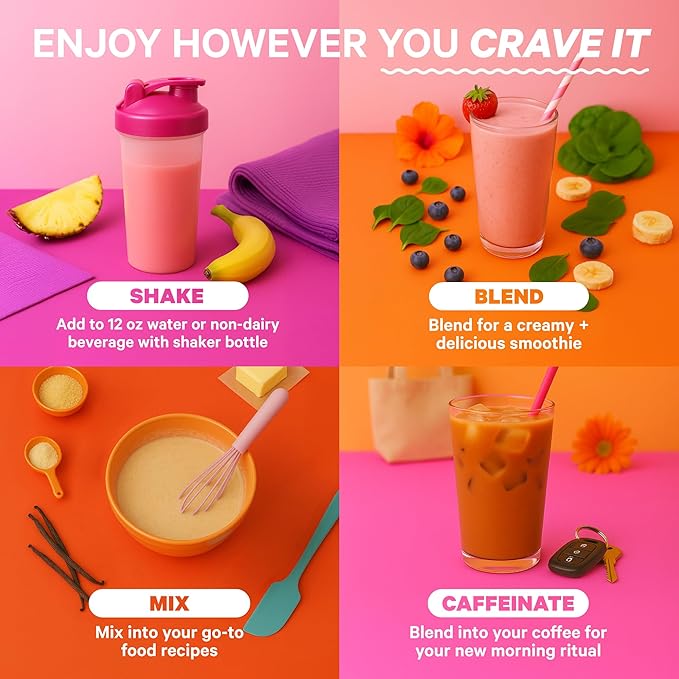 Pink Stork Protein Powder for Women, 20g Plant Based Protein Powder with Fiber + Superfoods, Gluten Free, Dairy Free, Sugar Free, Vanilla Protein Shake - 15 Scoops