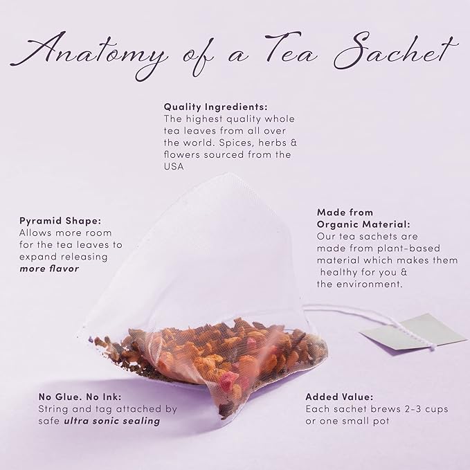 Serene Herbal Tea for Kids by La Tea Dah, Calming Decaf Childrens Tea, Lavender Chamomile Tea Bags Flavored with Lemongrass and Spearmint, Sleepy Tea for Little Wizards, Magic Land (12 Sachets)