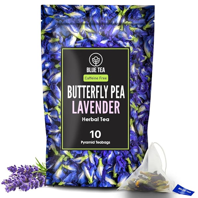 BLUE TEA - Pack of 3 - Butterfly Pea Flower (10 TB) + Butterfly Pea Cardamom (10 TB) + Butterfly Pea Lavender (10 TB) || FARM PACKED - HERBAL TEA || Caffeine Free - Gluten Free - Non-GMO |