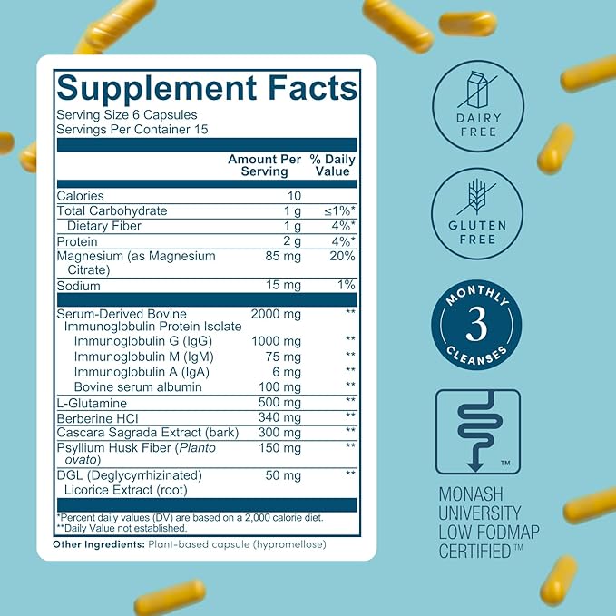 Biome Gut Cleanse Capsules (5 Day Cleanse, 3 Rounds, 90 Capsules) Gut Remedy with Magnesium Citrate, Berberine, Immunolin, L-Glutamine - Reset Digestive System, Rebalance Microbiome (3 Month Supply)