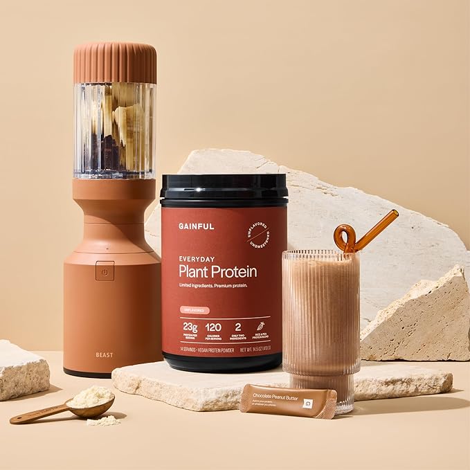 Gainful Everyday Plant Protein Powder, 23g Plant Protein per Serving, Unflavored, Supports Strength, Recovery, and Balanced Nutrition, Vegan, Gut Friendly, No Artificial Ingredients, 14 Servings
