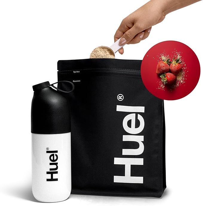 Huel Black Edition | Strawberry Shortcake 40g Vegan Protein Powder | Nutritionally Complete Meal | 27 Vitamins and Minerals, Gluten Free | 17 Servings | Scoop not included to reduce plastic
