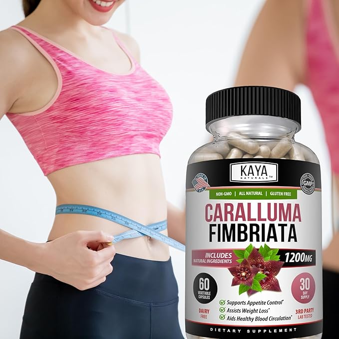 Kaya Naturals - Caralluma Fimbriata 1200mg High Potency Supplement | Maximum Strength Natural Endurance Support, Vegetarian Capsules (60 Count)