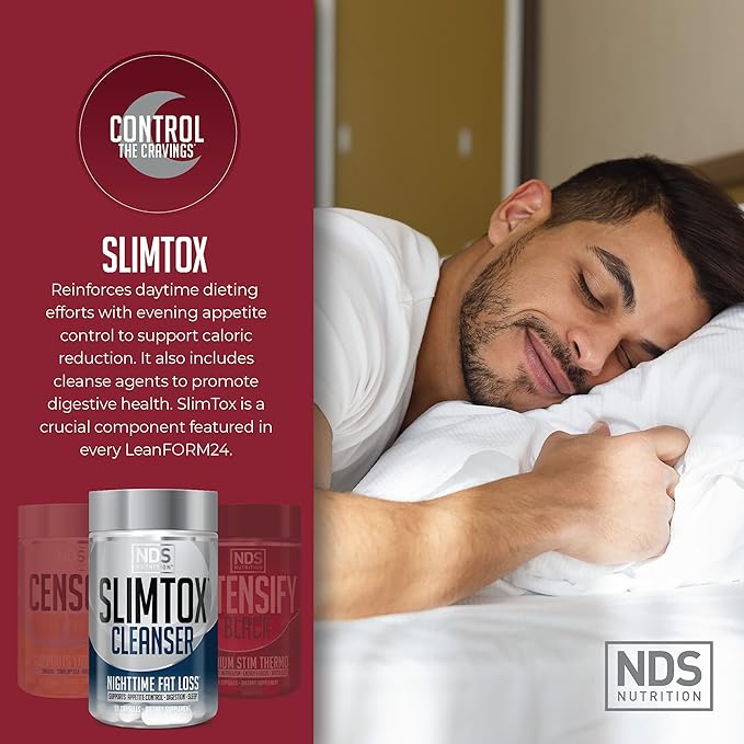 NDS Nutrition Complete Diet Kit Weight Loss - Decrease Appetite and Energy Booster - L-Carnitine and CLA (Intensify Black 90 Capsules, Censor 90 Softgels, and Slim-Tox 90 Capsules)