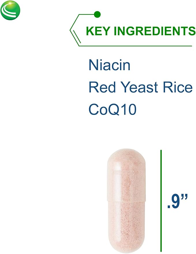 Nutra Biogenesis BioLipotrol - Red Yeast Rice CoQ10 Supplement for Cellular Energy Support, Coenzyme Q-10 & Niacin - 60 Capsules