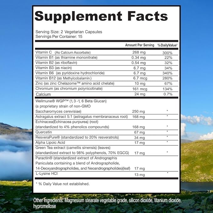 ScimeraMD® Scimune Immune Support Supplement with Zinc, Quercetin, Echinacea, and Wellmune® Beta Glucan, 30 CT