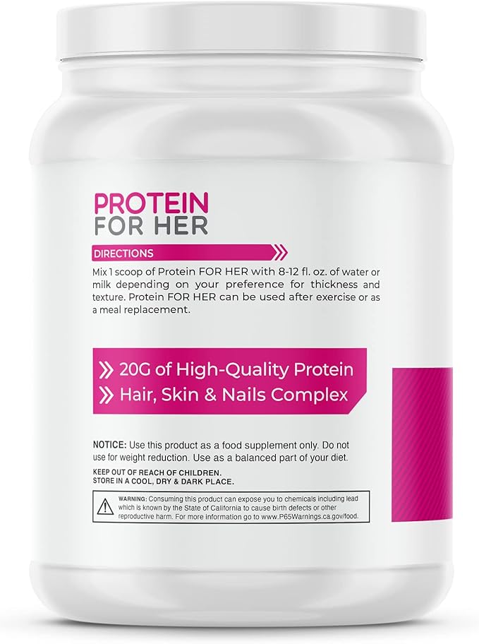 Protein for Her, Caramel Mocha Whey Protein Powder with CLA and Biotin for a Healthy Glow (1.78 lbs)